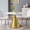 Tupelo 42" Oval Dining Table in Gold White