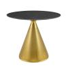 Tupelo 36" Artificial Marble Dining Table in Gold Black