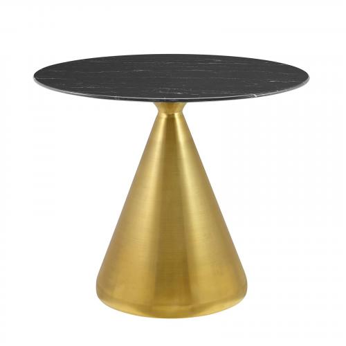 Tupelo 36" Artificial Marble Dining Table in Gold Black