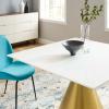 Tupelo 47" Square Dining Table in Gold White
