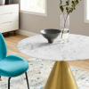Tupelo 40" Artificial Marble Dining Table in Gold White
