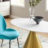 Tupelo 48" Oval Dining Table in Gold White