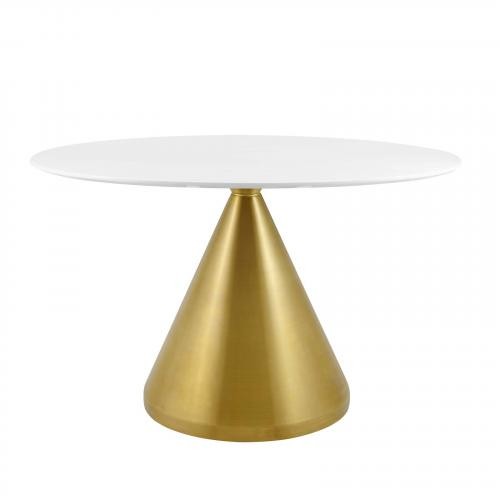Tupelo 48" Oval Dining Table in Gold White