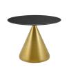 Tupelo 40" Artificial Marble Dining Table in Gold Black