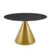 Tupelo 47" Artificial Marble Dining Table in Gold Black
