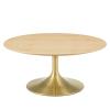 Lippa 36" Wood Coffee Table in Gold Natural
