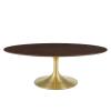 Lippa 48" Oval Wood Coffee Table in Gold Cherry Walnut