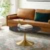 Lippa 36" Artificial Marble Coffee Table in Gold Black