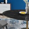 Lippa 78" Oval Artificial Marble Dining Table in Gold Black
