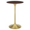 Lippa 28" Wood Bar Table in Gold Cherry Walnut