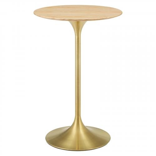 Lippa 28" Wood Bar Table in Gold Natural