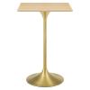 Lippa 28" Square Wood Bar Table in Gold Natural