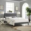 Ruthie Queen Fabric Platform Bed with Squared Tapered Legs in Gray