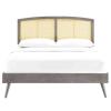 Sierra Cane and Wood Queen Platform Bed with Splayed Legs