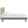 Sidney Cane and Wood King Platform Bed with Angular Legs