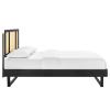 Kelsea Cane and Wood King Platform Bed with Angular Legs