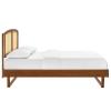Sierra Cane and Wood Full Platform Bed with Angular Legs