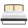 Sierra Cane and Wood King Platform Bed with Angular Legs