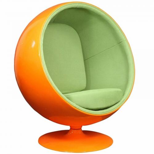 Eero Aarnio Style Ball Chair Orange/Green