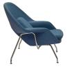 Womb Lounge Chair and Ottoman Wool Blue Tweed
