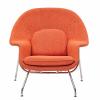 Womb Lounge Chair and Ottoman Wool Orange Tweed