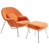 Womb Lounge Chair and Ottoman Wool Orange