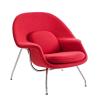 Womb Lounge Chair and Ottoman Wool Red