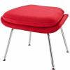 Womb Lounge Chair and Ottoman Wool Red