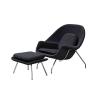 Womb Lounge Chair and Ottoman Wool Black