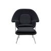 Womb Lounge Chair and Ottoman Wool Black