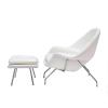 Womb Lounge Chair and Ottoman Wool White