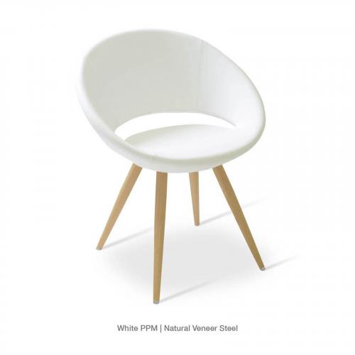 Crescent Star Walnut Veneer Adjuster Base Dining Chair