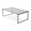 Calvin Glass Coffee Table Cear Glass Top with Stainless Steel Base