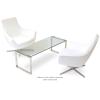 Calvin Glass Coffee Table Cear Glass Top with Stainless Steel Base
