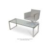 Calvin Glass Console Sofa Table Cear Glass Top with Stainless Steel Base