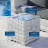 Convene Outdoor Patio Side Table in Light Gray