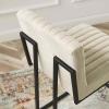 Indulge Channel Tufted Fabric Counter Stool
