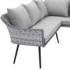 Endeavor Outdoor Patio Wicker Rattan Sectional Sofa in Gray Gray