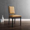 Court French Vintage Vegan Leather Dining Side Chair in Black Tan