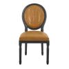 Arise Vintage French Vegan Leather Dining Side Chair in Black Tan