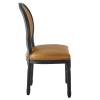 Emanate Vintage French Vegan Leather Dining Side Chair in Black Tan