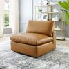 Commix Down Filled Overstuffed Vegan Leather Armless Chair
