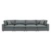 Commix Down Filled Overstuffed Vegan Leather 4-Seater Sofa