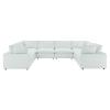 Commix Down Filled Overstuffed Vegan Leather 8-Piece Sectional Sofa