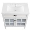 Isle 30" Bathroom Vanity Cabinet in White White