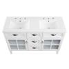 Isle 48" Double Bathroom Vanity Cabinet in White White