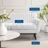 Engage Channel Tufted Fabric Loveseat in White
