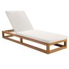 Newbury Outdoor Patio Premium Grade A Teak Wood Lounge Chair in Natural White