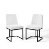 Amplify Sled Base Upholstered Fabric Dining Chairs - Set of 2