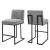 Indulge Channel Tufted Fabric Counter Stools - Set of 2